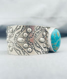Jake Francosa San Felipe Old Kingman Turquoise Sterling Silver Bracelet-Nativo Arts