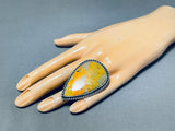 Native American One Of The Craziest Honeybee Jasper Sterling Silver Massive Ring-Nativo Arts