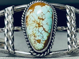 Rare Turquoise Vintage Native American Navajo 8 Turquoise Sterling Silver Bracelet-Nativo Arts