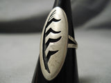 Striking Navajo/ Hopi Sterling Silver Native American Corn Plant Ring-Nativo Arts