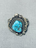 Horse Shoe Vintage Native American Navajo Turquoise Sterling Silver Bead Ring Old-Nativo Arts