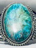 One Of The Best Ever Vintage Native American Navajo Chrysocolla Sterling Silver Bracelet-Nativo Arts