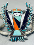 One Of The Best Vintage Native American Zuni Turquoise Inlay Sterling Silver Bracelet-Nativo Arts