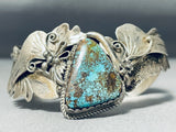 Highly Detailed Vintage Native American Navajo Rare Turquoise Sterling Silver Bracelet-Nativo Arts