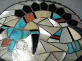 Best Vintage Native American Zuni Rich Kallestewa Turquoise Inlay Sterling Silver Buckle-Nativo Arts