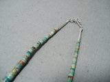 Native American Astonishing Santo Domingo Royston Turquoise Sterling Silver Necklace-Nativo Arts