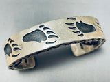 Eddie Begay Heavy Vintage Native American Navajo Thick Sterling Silver Bracelet-Nativo Arts
