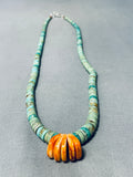 Native American Fabulous Vintage Santo Domingo Turquoise Sterling Silver Necklace-Nativo Arts