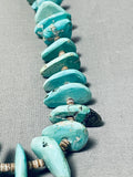 Fantastic Vintage Native American Navajo Kingman Turquoise Sterling Silver Necklace-Nativo Arts