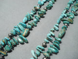 Amazing Vintage Native American Navajo Royston & Kingman Turquoise Sterling Silver Necklace Old-Nativo Arts
