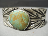 One Best Jesus Cross Vintage Native American Navajo Royston Turquoise Sterling Silver Bracelet-Nativo Arts