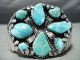 Vivid Carico Lake Turquoise Vintage Native American Navajo Sterling Silver Bracelet Old-Nativo Arts
