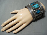 Important Lorre Eyl Vintage Native American Navajo Turquoise Sterling Silver Bracelet-Nativo Arts