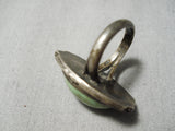 Amazing Vintage Native American Navajo Gaspeite Sterling Silver Ring Old-Nativo Arts