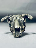Phenomenal San Felipe Sterling Silver Skull Ring-Nativo Arts