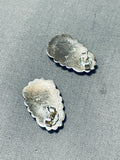 Elevated Inlay Vintage Native American Zuni Opal Sterling Silver Earrings-Nativo Arts