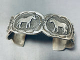 Whimsical Heavy Horse Native American Navajo Sterling Silver Bracelet-Nativo Arts