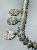372 Grams Vintage Native American Navajo Coin Silver Squash Blossom Necklace-Nativo Arts