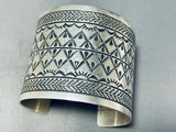 One Of The Most Detailed Teepee Love Vintage Native American Navajo Sterling Silver Bracelet-Nativo Arts