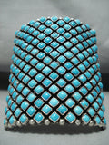 One Of The Best Ever Native American Navajo Turquoise Row Sterling Silver Bracelet-Nativo Arts
