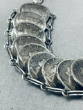Eye Catching Native American Navajo Royston Turquoise Sterling Silver Dimes Bracelet-Nativo Arts