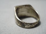 Exceptional Vintage Native American Navajo Turquoise Ironwood Sterling Silver Ring-Nativo Arts
