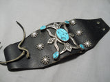 Huge Vintage Native American Navajo Big Turquoise Sterling Silver Ketoh Bracelet Old-Nativo Arts