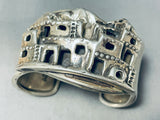 One Of The Most Detailed Vintage Navajo Sterling Silver Pueblo Bracelet-Nativo Arts