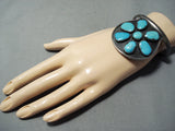 Exceptional Vintage Native American Navajo 7 Kingman Turquoise Sterling Silver Bracelet-Nativo Arts