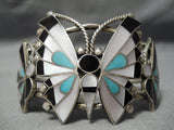 Incredible Wingpsan Vintage Native American Zuni Native Sterling Silver Butterfly Bracelet-Nativo Arts