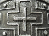 Heavy Cross Native American Navajo Sterling Silver Christian Bracelet-Nativo Arts