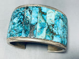 The Best Ever Blue Diamond Turquoise Vintage Native American Navajo Sterling Silver Bacelet-Nativo Arts