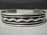 So Thick Heavy Vintage Navajo Sterling Silver Native American Bracelet-Nativo Arts