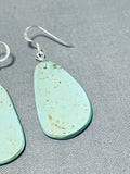Native American Ravishing Santo Domingo Green Turquoise Sterling Silver Earrings-Nativo Arts