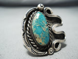 Rare Vintage Navajo Native American Royston Turquoise Sterling Silver Ring Old-Nativo Arts