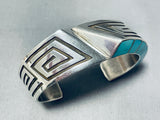 One Of Most Incredible Ever Vintage Native American Navajo Turquoise Sterling Silver Bracelet-Nativo Arts