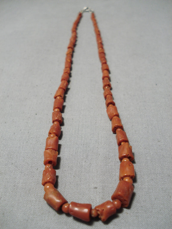 Impressive Vintage Navajo Native American Coral Necklace-Nativo Arts
