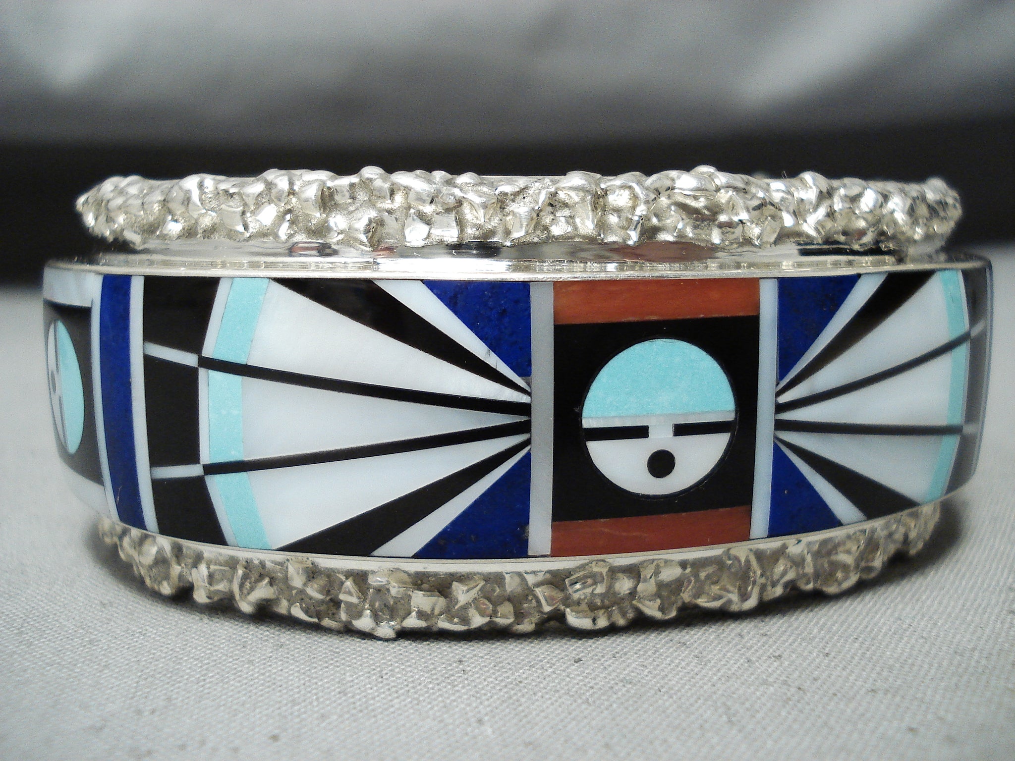 Important Escalio Signed Vintage Native American Zuni Lapis Coral