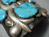 Biggest Best Vintage Native American Navajo Carico Lake Turquoise Sterling Silver Ketoh Bracelet-Nativo Arts
