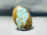 Fabulous Tsosie Native American Navajo #8 Turquoise Mine Sterling Silver Ring-Nativo Arts