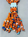 Native American One Of The Most Unique Vintage Santo Domingo Turquoise Inlay Necklace-Nativo Arts