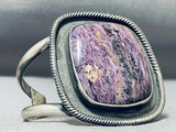 Very Unique 2 Artist Vintage Navajo Charoite Sterling Silver Bracelet-Nativo Arts