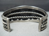 Heavy Vintage Native American Navajo Bisbee Turquoise Sterling Silver Bracelet Old Cuff-Nativo Arts
