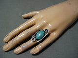 Marvelous Vintage Native American Navajo Kingman Turquoise Sterling Silver Ring Old-Nativo Arts