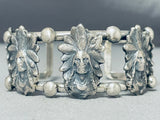 Chief Head Native American Sterling Silver Bracelet-Nativo Arts