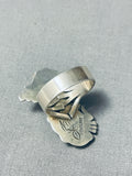 Completely Handmade Kachina Native American Navajo Turquoise Sterling Silver Ring-Nativo Arts