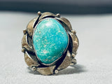 Tremendous Vintage Native American Navajo Royston Turquoise Sterling Silver Ring-Nativo Arts