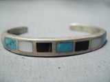 Special Vintage Navajo Turquoise Sterling Silver Bracelet Native American Old-Nativo Arts