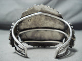 Monster Vintage Native American Navajo Dark Green Turquoise Sterling Silver Bracelet-Nativo Arts