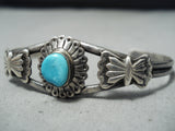 Phenomenal Vintage Native American Navajo Old Kingman Turquoise Sterling Silver Bracelet-Nativo Arts